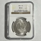 1885-P Morgan Silver Dollar NGC MS64 - 90% Silver U.S. Coin - Blast White MS