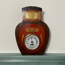 Antique OXO Advertising Barometer – Wooden Jar Form, c.1920s