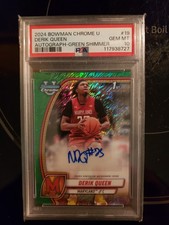 2024 Prospect Autographs Derik Queen Green Shimmer Refractor Autographs PSA 10