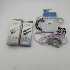 Lot of 6 Apple Lightning Cables iHome onn USB  USB-C to Lightning 6FT Mixed