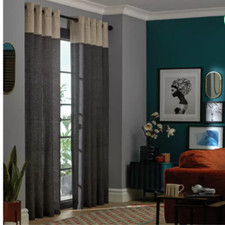 Save 50% - Argos Home Eyelet Unlined Curtains - Charcoal - 168cm x 183cm