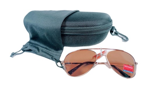 Unisex Aviator Sunglasses With Gold Frame And Copper Lenses