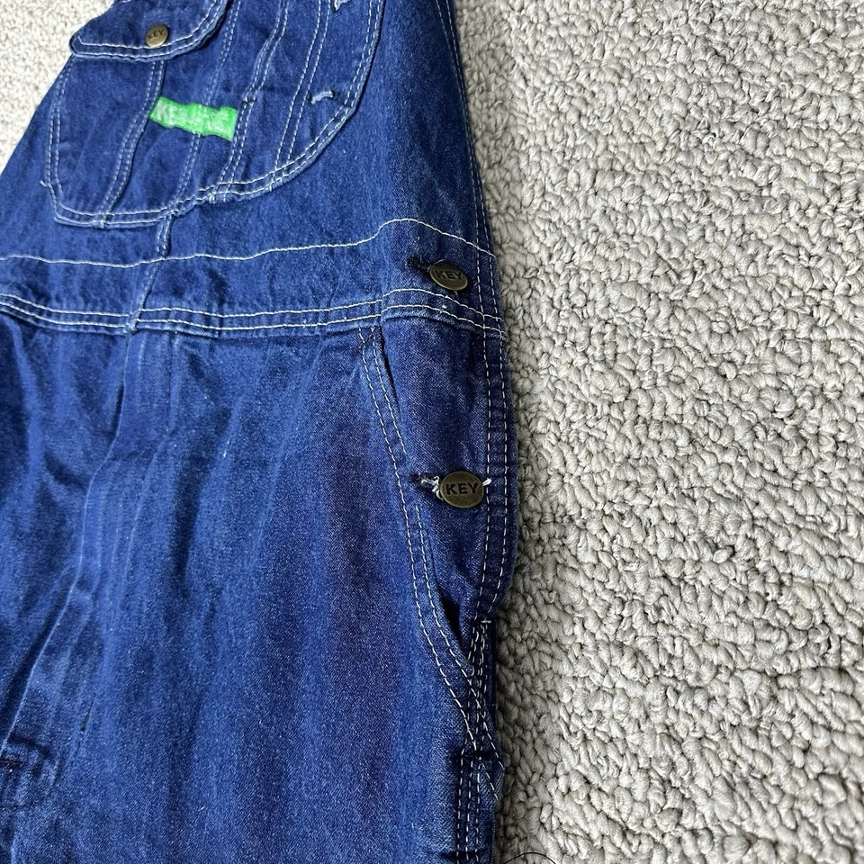 Mono con tirantes de mezclilla Key Imperial para hombre 38x28 azul Jean carpintero ropa de trabajo agricultor Foto 4 de 4