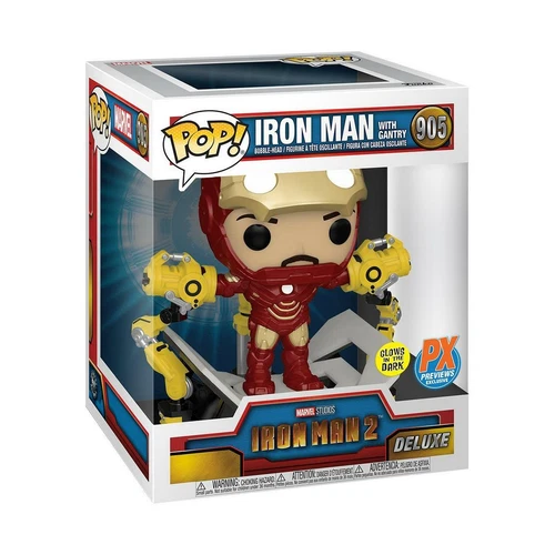 Funko POP! Marvel Heroes Vinyl IRON MAN W/ GANTRY #905 (GITD PX EXCLUSIVE) NEW