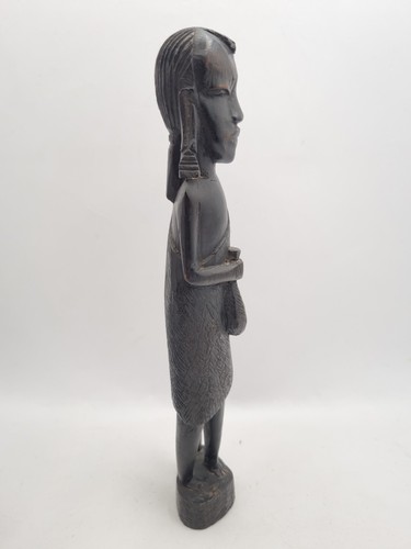 Figuras de producto Besmo africano de ébano de 10" talladas en madera arte étnico tribal de colección - Imagen 12 de 17