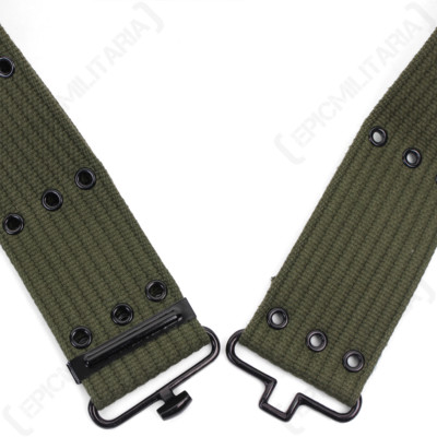 Cinture In Tela Di Cotone Kaki / Verde Con Fibbia Kaki - Foto 9