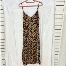Reformation Crimini Tiger Print Sleeveless Slit Slipdress Rajah Womens Size US 8