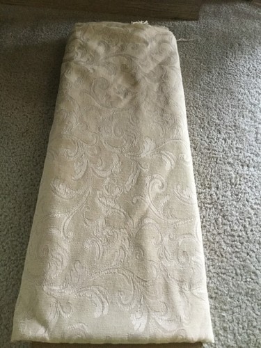 Fabric Home Decor Solid Beige Brown Color with Tonal Vines 55" Wide 90" Long