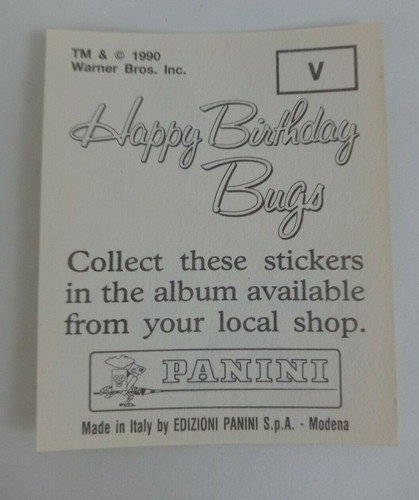 1990 Panini Happy Birthday Bugs (Pick Your Sticker) - Picture 339 of 343