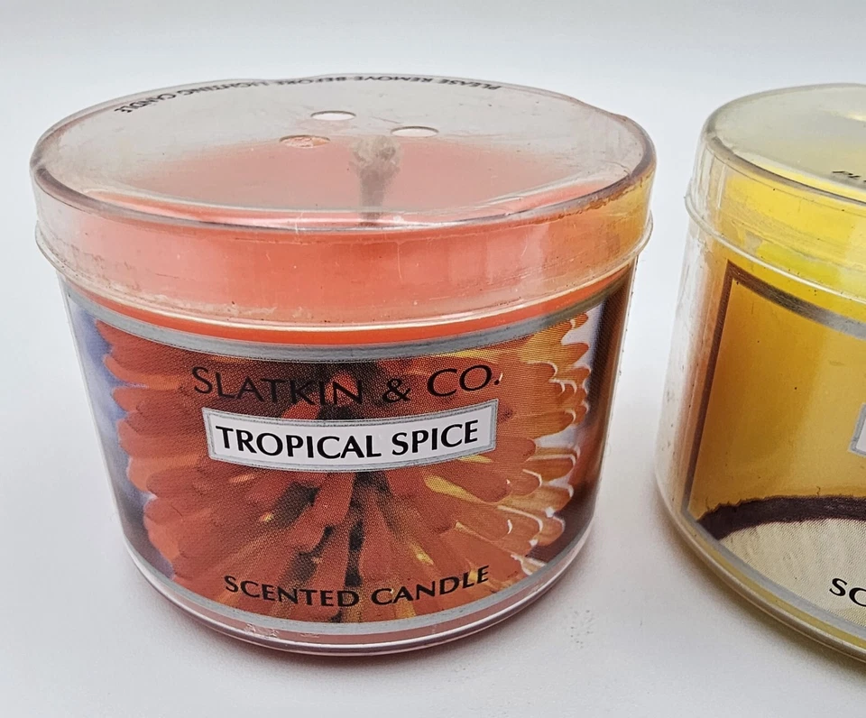 Свечи Bath Body Works Slatkin Vanilla кокосовые и тропические специи 1,6 унции 2 обета - Изображение 3 из 4