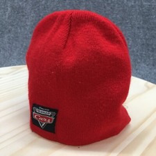 Disney Pixar The World Of Cars Beanie Hat Youth Red One Size Knitted Embroidered