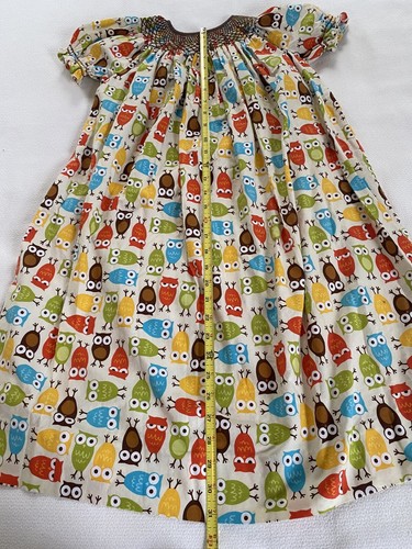 Lolly Wolly Doodle Embroidered Poodles Owls Smocked Dress Sz 6 EUC - Picture 2 of 9