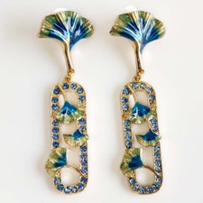 New Vosca Ginkgo Leaf Statement Drop Earrings Chic Women Party Vacation Jewelry