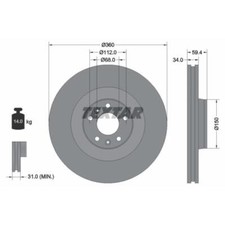 TEXTAR 2x Bremsscheibe vorne Ø360 mm Innenbelüftet für Audi A6 4F2 C6 2.4 3.2