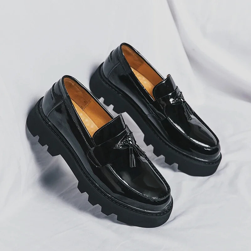 Black Loafers Men Pu Leather Shoes Shoes Handmade Men Dress Shoes | eBay Black Loafers Men Pu Leather Shoes Shoes Handmade Men Dress Shoes | eBay