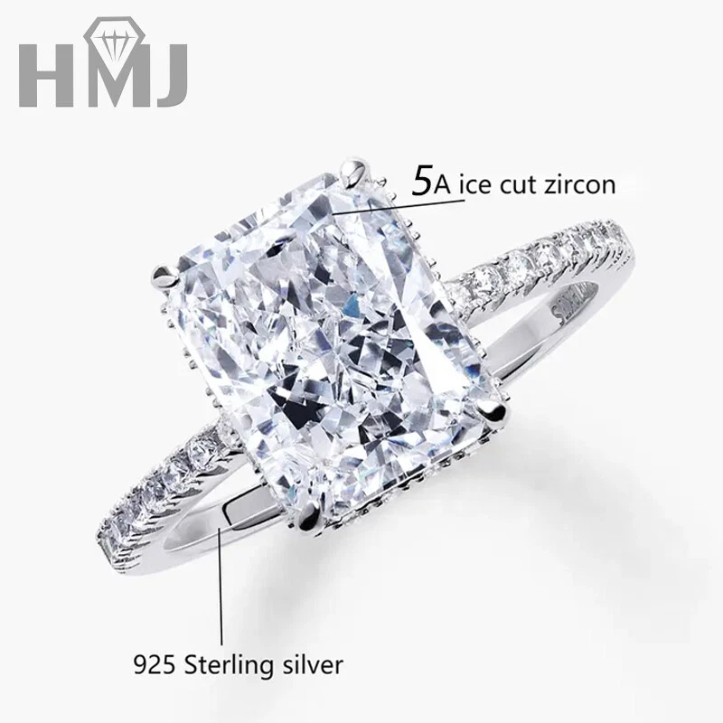 Anillo de piedra de circonita cúbica suelta de diamantes de carbono de alta calidad joyería de plata 925 Foto 2 de 4