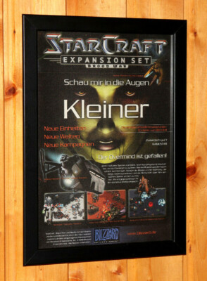 StarCraft Brood War Old Rare Small Poster / Vintage Ad Page Framed