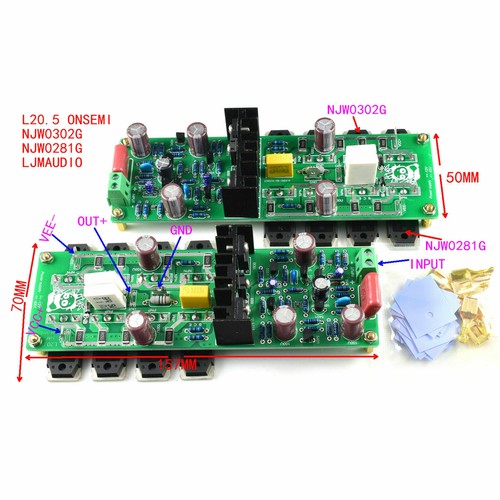 1pair L20.5 ONSEMI NJW0302G NJW0281G Power Amplifier Board 200W 8R AMP - Picture 2 of 6