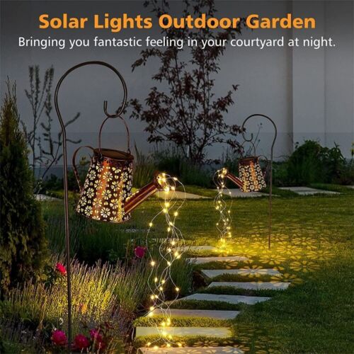 120 LEDs Solar Gießkanne Leuchte Wasserfall Gartendeko Lichterkette Außenlampe - Bild 2 von 12