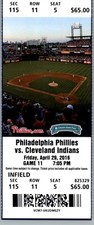 Cleveland Indians vs Philadelphia Phillies 4/29/2016 Ticket - Aaron Nola