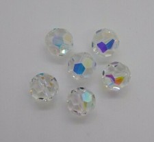 6pc Swarovski Crystal Clear AB Faceted Round 5000 Beads; 10mm, 12mm, 14mm, 16mm