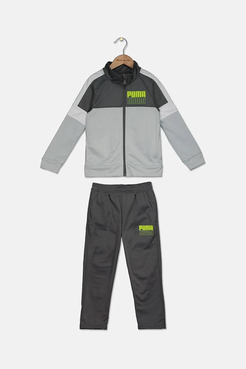 new PUMA toddler boy TRICOT TRACK SUIT SET sz 24m 2T gray jogger pants + jacket