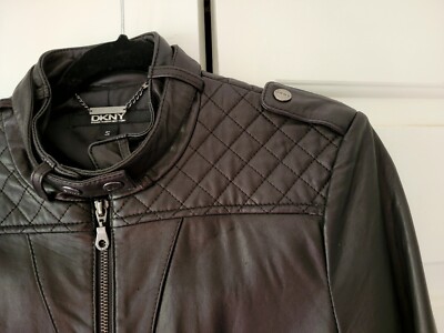 DKNY Women's Genuine Lamb Leather Jacket Beautifully Detailed