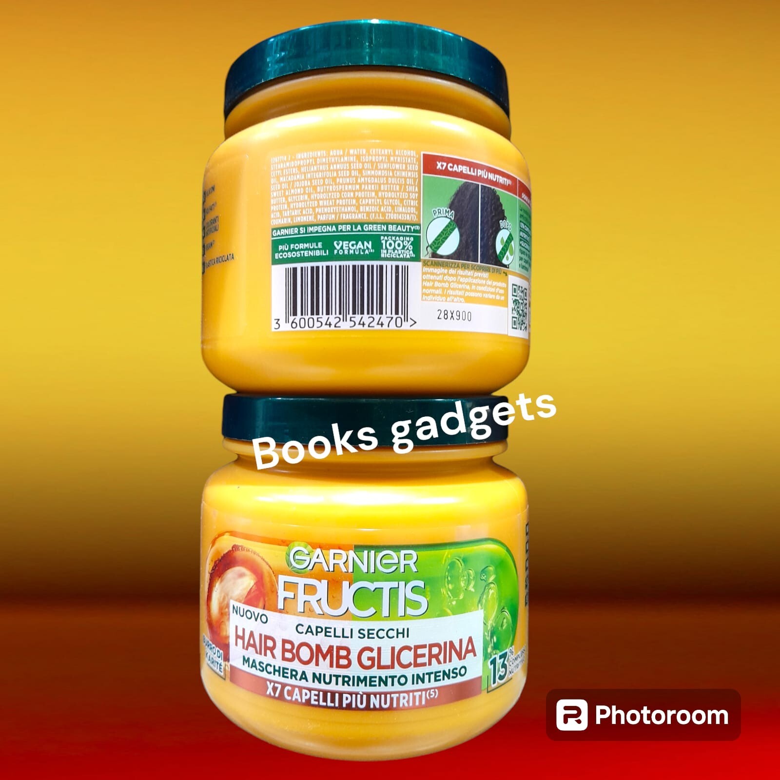 4 Barattoli Garnier Fructis Hair Bomb Glicerina Maschera Capelli Secchi Karitè