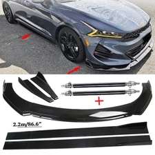Front Bumper Lip Spoiler Side Skirts Rear Lip Glossy Black FOR KIA K5 2021-2024