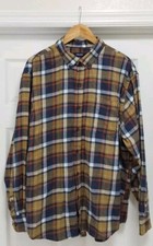 Izod Flannel Shirt Men's Size XXL Multicolor Long Sleeve Plaid Pocket Outdoor