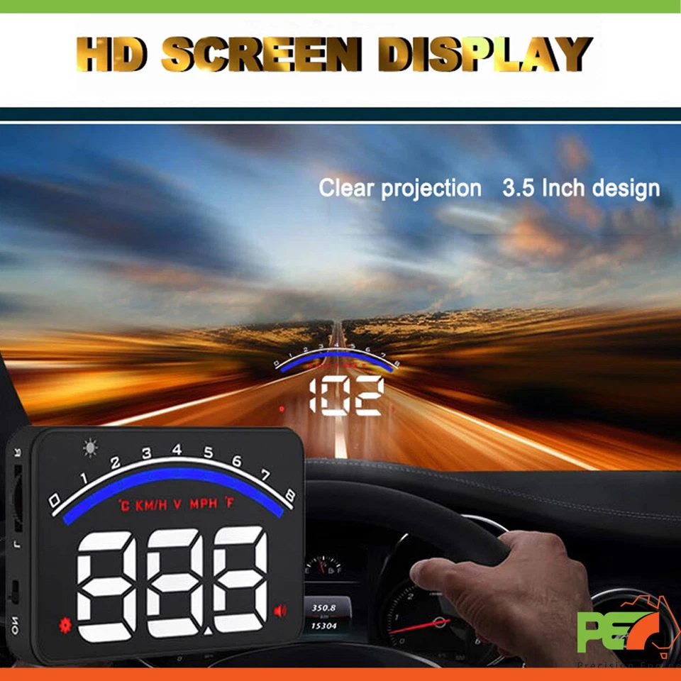 M6 HUD 3.5" OBD II 2 velocidades indicador de advertencia consumo de combustible para Ford Focus C-Max Foto 3 de 4