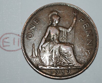 1939 Great Britain 1 Penny George VI UK Coin KM# 845 Lot #E11 | eBay