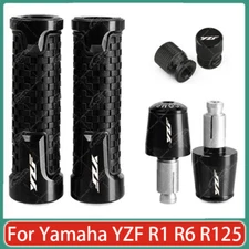 Black Motorcycle Handlebar Grip End Handle Bar Grips For Yamaha YZF R1 R6 R125