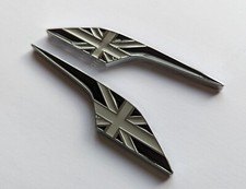 Chrome Black Grey Side Wing Fender Union Jack Badges for Mini Clubman Paceman S