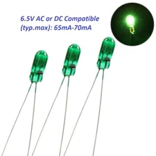 10pcs Grain of Wheat 3mm Green 6V Mini Bulbs