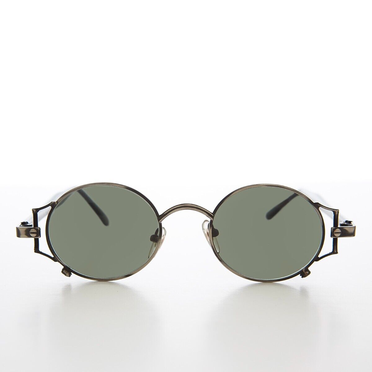 Gunmetal Trendy 90s Vintage Unique Sunglasses - I… - image 1