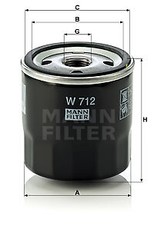 MANN FILTER W 712 FILTER, CRANKCASE VENTILATION FOR AUSTIN BEDFORD FORD A