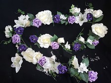 Ivory White Lilac Purple Garland Wedding Arch Hanging Rose Lily Stephanotis 