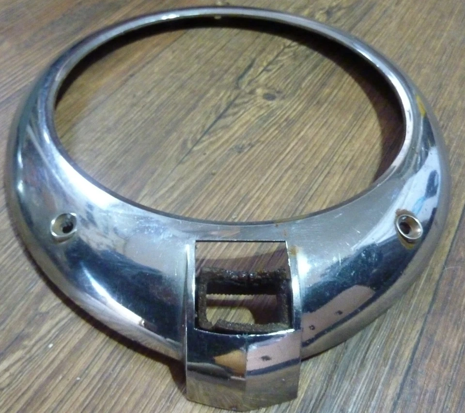 1942 42 Nash Ambassador 600 Deluxe Headlight Headlamp Bezel Door Chrome OEM  - Image 4 of 4