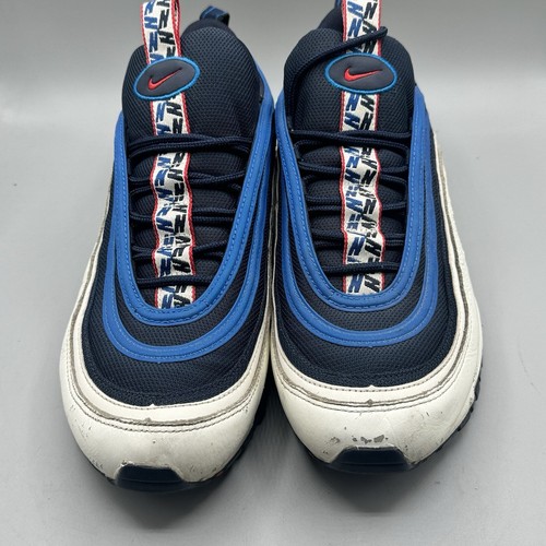 Nike Air Max 97 Men Size 12 Pull Tab Obsidian White Athletic Sneakers AQ4126-400 - Picture 11 of 13