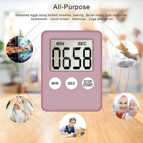 LCD Digital Kitchen Cooking Timer Count-Down Up Clock A Alarm Magnetic A L6F4 - Picture 6 of 18