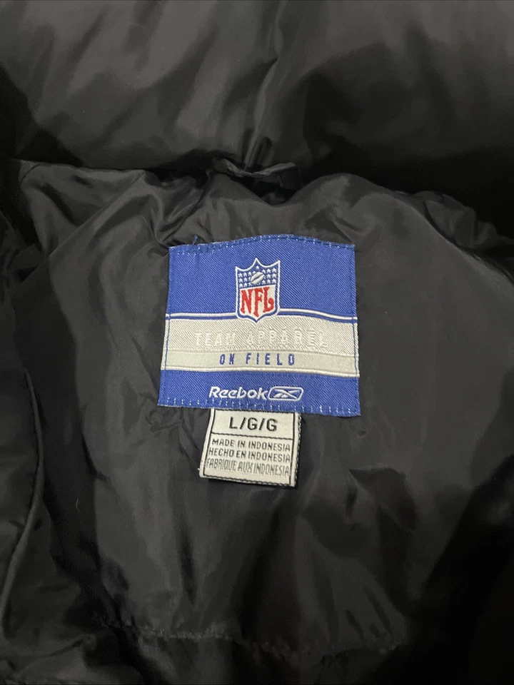 匹兹堡钢人队 NFL 黑色 Puffer 夹克外套 Reebok 男式 L 码 — 第 3/4 张图片