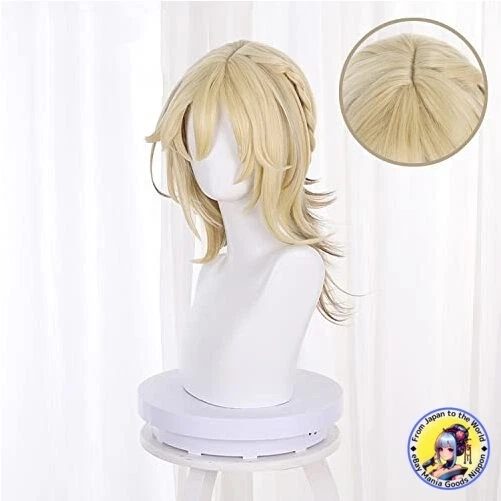 Peluca Semi Larga Dorada Resistente al Calor Disfraz con Peluca Red Juego de Halloween Foto 3 de 4