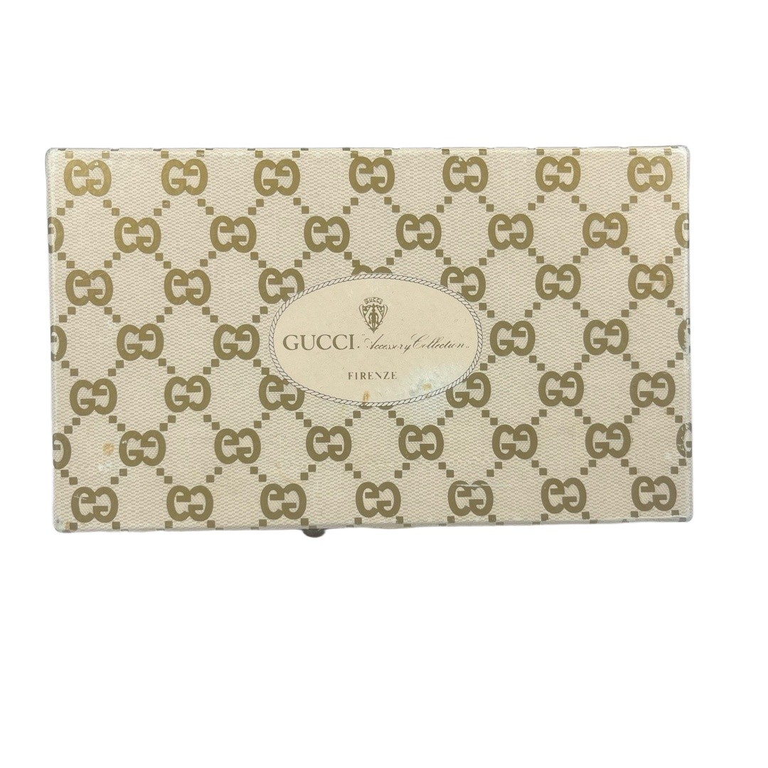 Gucci Accessory Collection Storage Box Beige GG Monogram Vintage