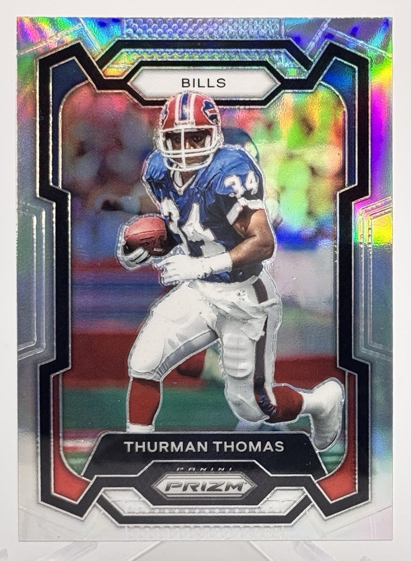 2023 Panini Prizm Football Thurman Thomas Silver Prizm #34 Buffalo Bills