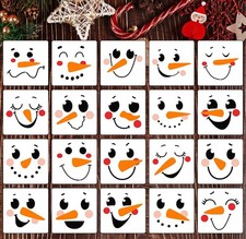 5  Christmas Snowman Face Stencils for Painting on Wood Reusable Christmas St...
