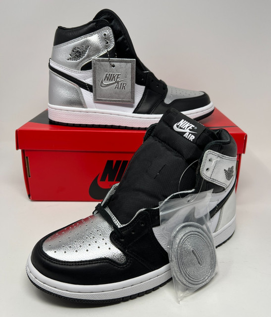 Air Jordan Retro 1 High Silver Toe Sneakers Womens Size 8 CD0461-001