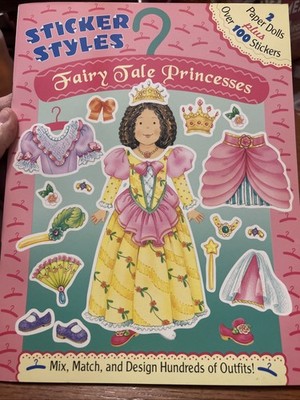 Sticker Styles Fairy Tale  Princesses Paper Dolls Stickers Activity Book 1999