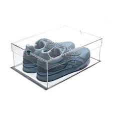 NEW! OnDisplay LUXURY CLEAR ACRYLIC SHOEBOX - DESIGNER LUCITE SHOE STORAGE BOX
