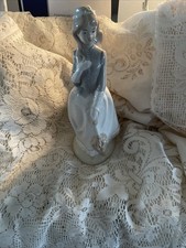 Vintage  Sanbo  Spain Porcelain Victoria LadyFigurine Holding Umbrella